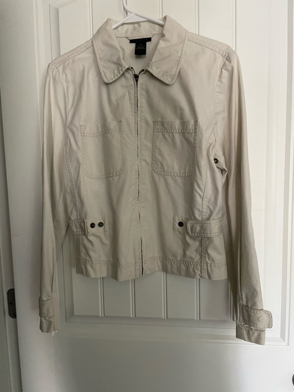 The Limited Light Beige Zip-Front Utility Jacket